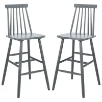 Giles Bar Stool - Set of 2 in Gray by Safavieh