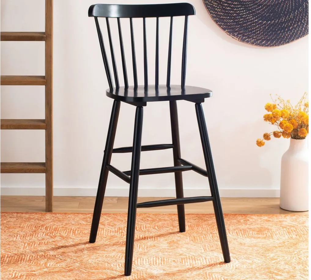 Kalvin Bar Stool - Set of 2 in Black by Safavieh