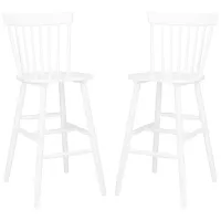 Neeses Bar Stool - Set of 2 in White by Safavieh