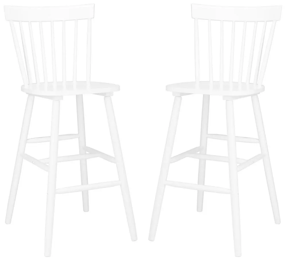 Neeses Bar Stool - Set of 2 in White by Safavieh