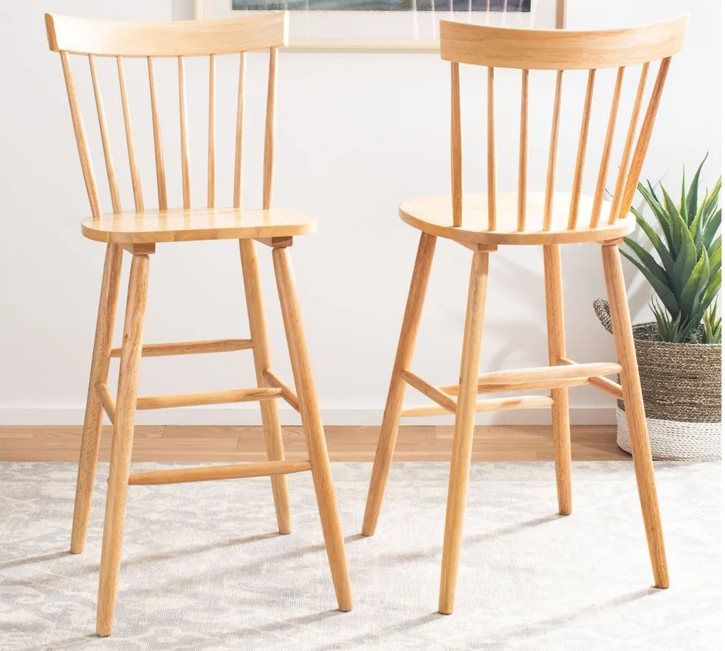 Neeses Bar Stool - Set of 2 in Natural by Safavieh