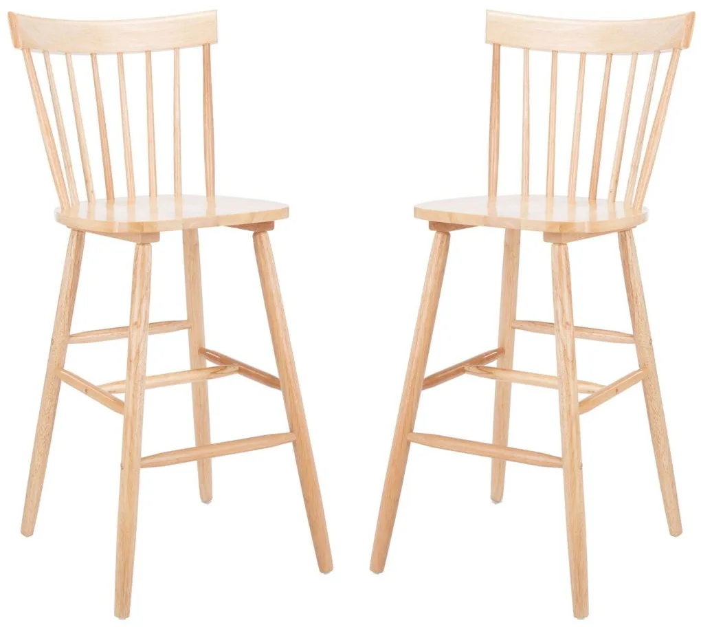 Neeses Bar Stool - Set of 2 in Natural by Safavieh