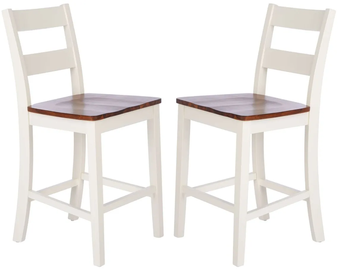 Nesmith Counter Stool - Set of 2 in White by Safavieh