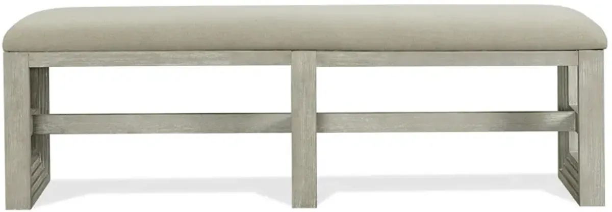 Cascade Upholstered Dining Bench in Dovetail by Riverside Furniture