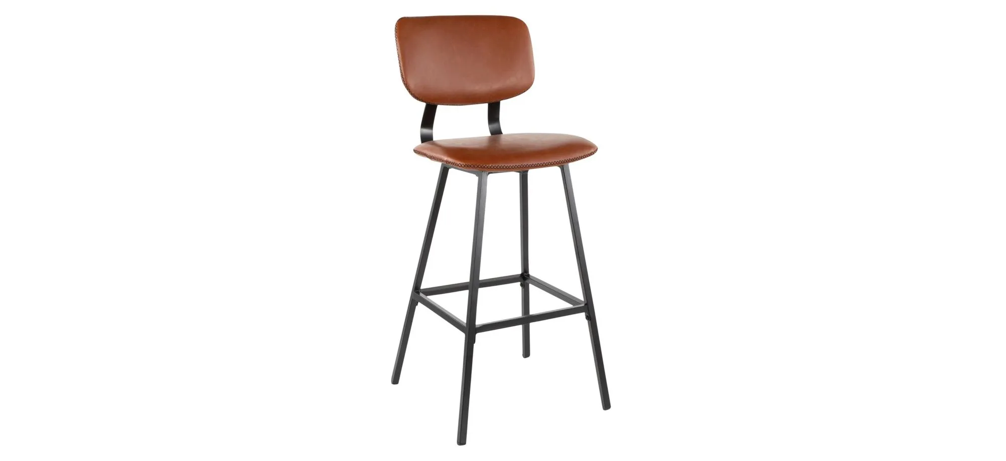 Foundry Barstool - Set of 2 in Black Metal/Green PU by Lumisource