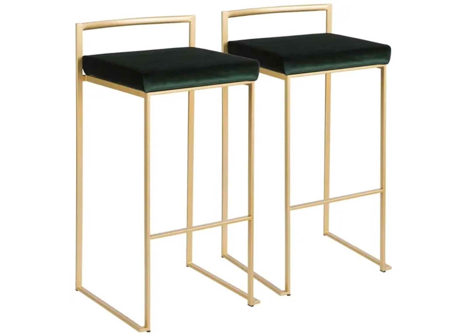 Fuji Stacker Barstool - Set of 2 in Gold/Green by Lumisource