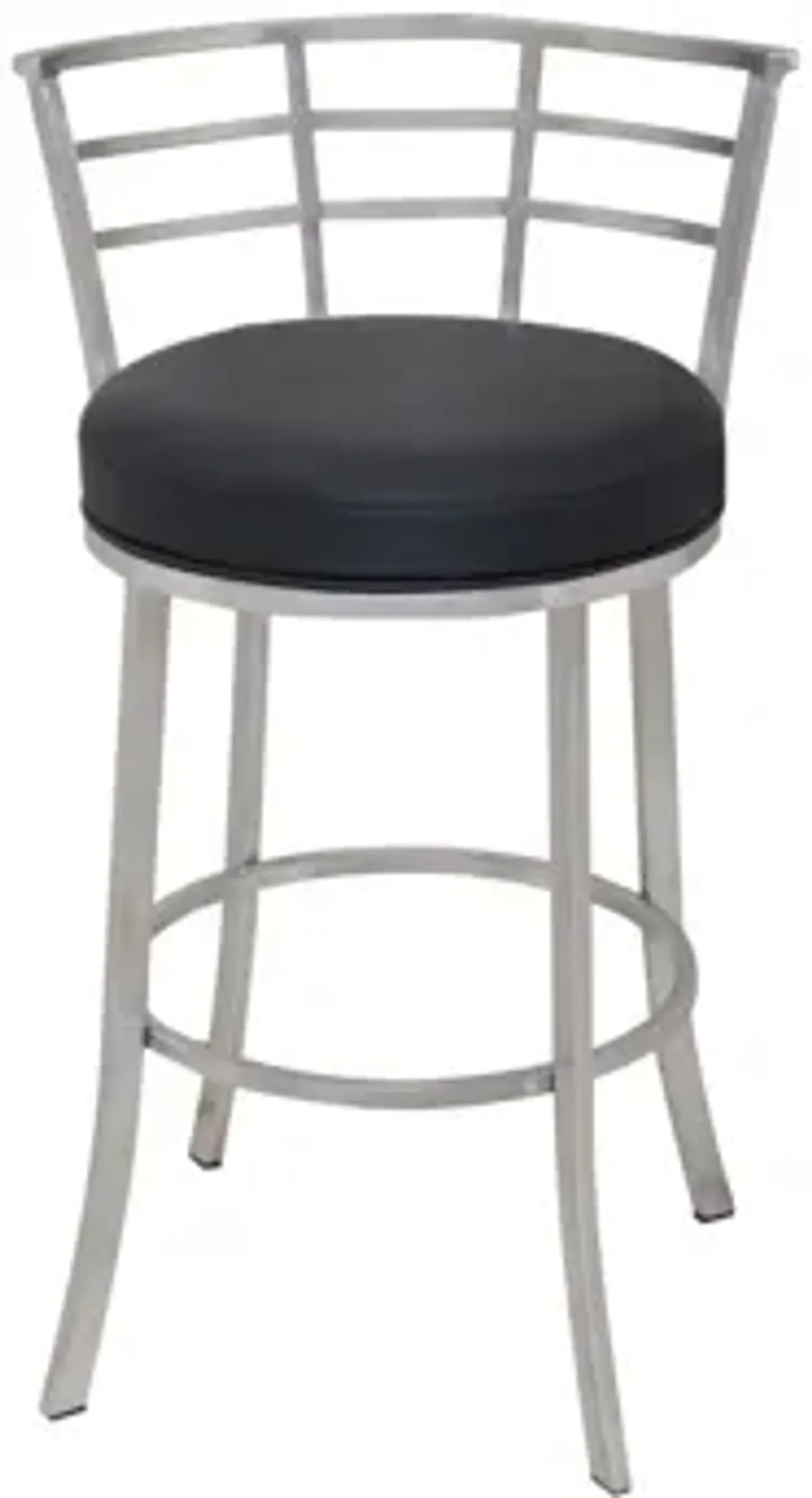 Viper Swivel Counter Stool in Black / Stainless-steel by Armen Living