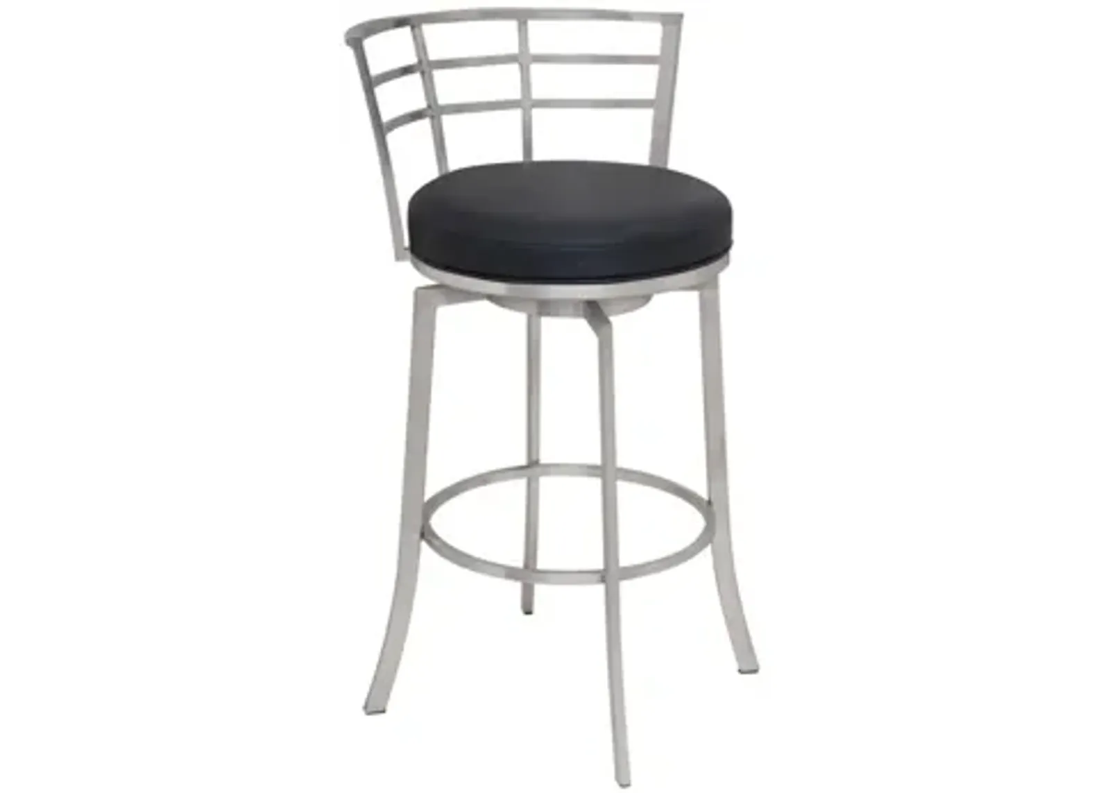 Viper Swivel Counter Stool in Black / Stainless-steel by Armen Living