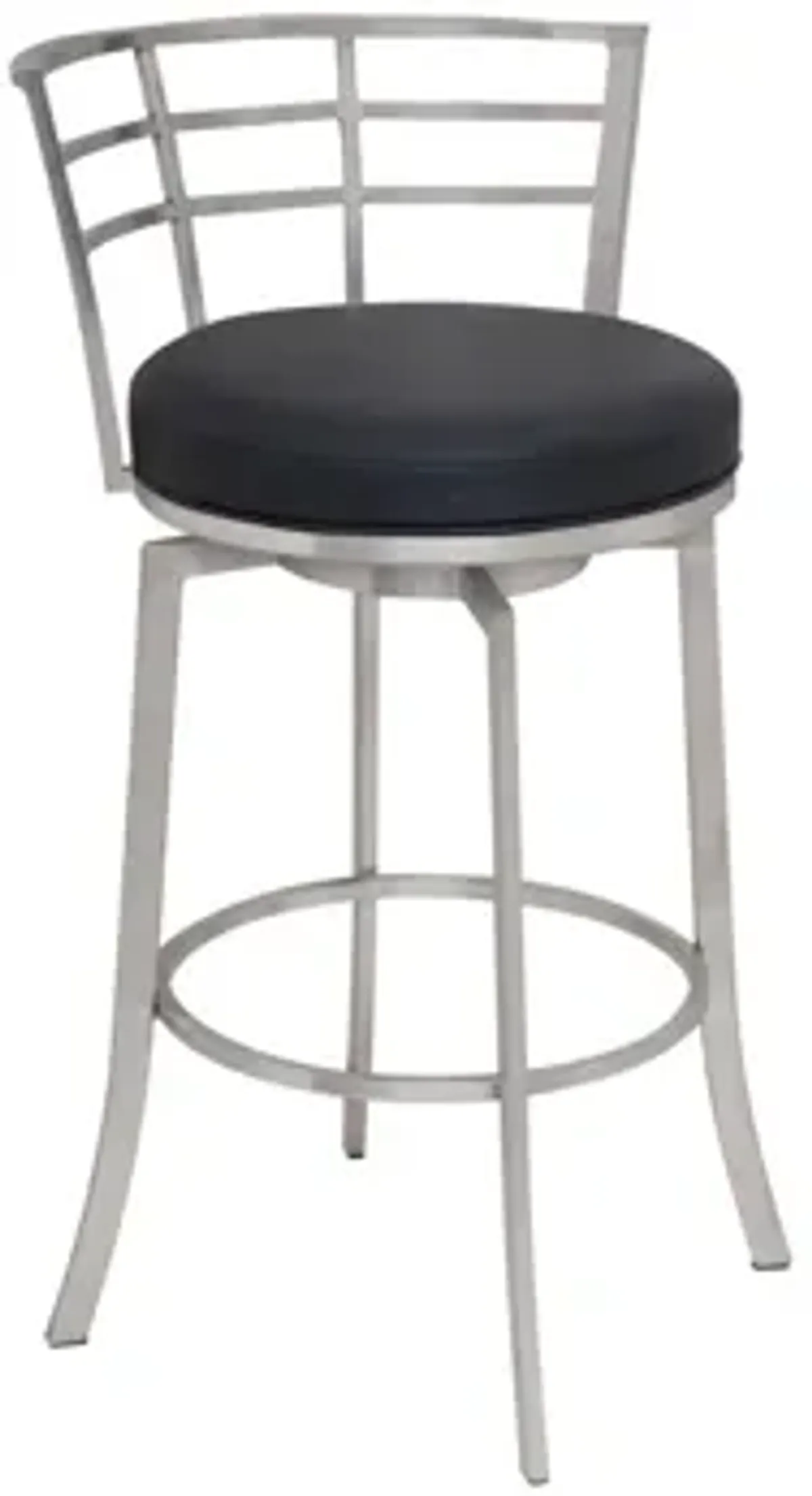 Viper Swivel Counter Stool in Black / Stainless-steel by Armen Living