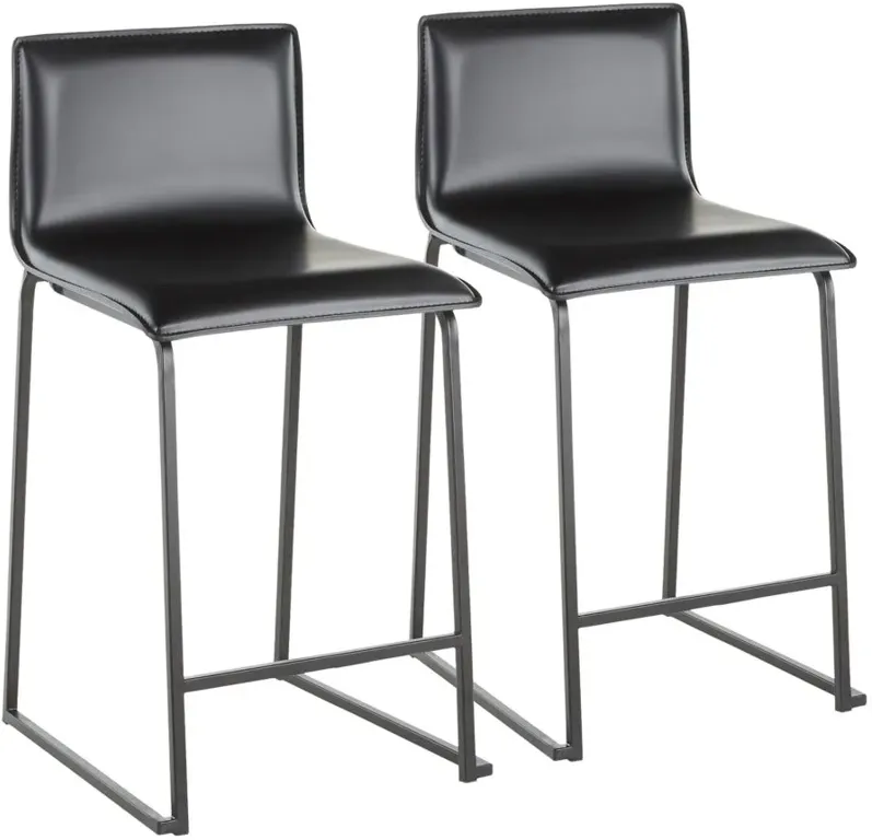 Mara Counter-Height Stool - Set of 2 in Black by Lumisource
