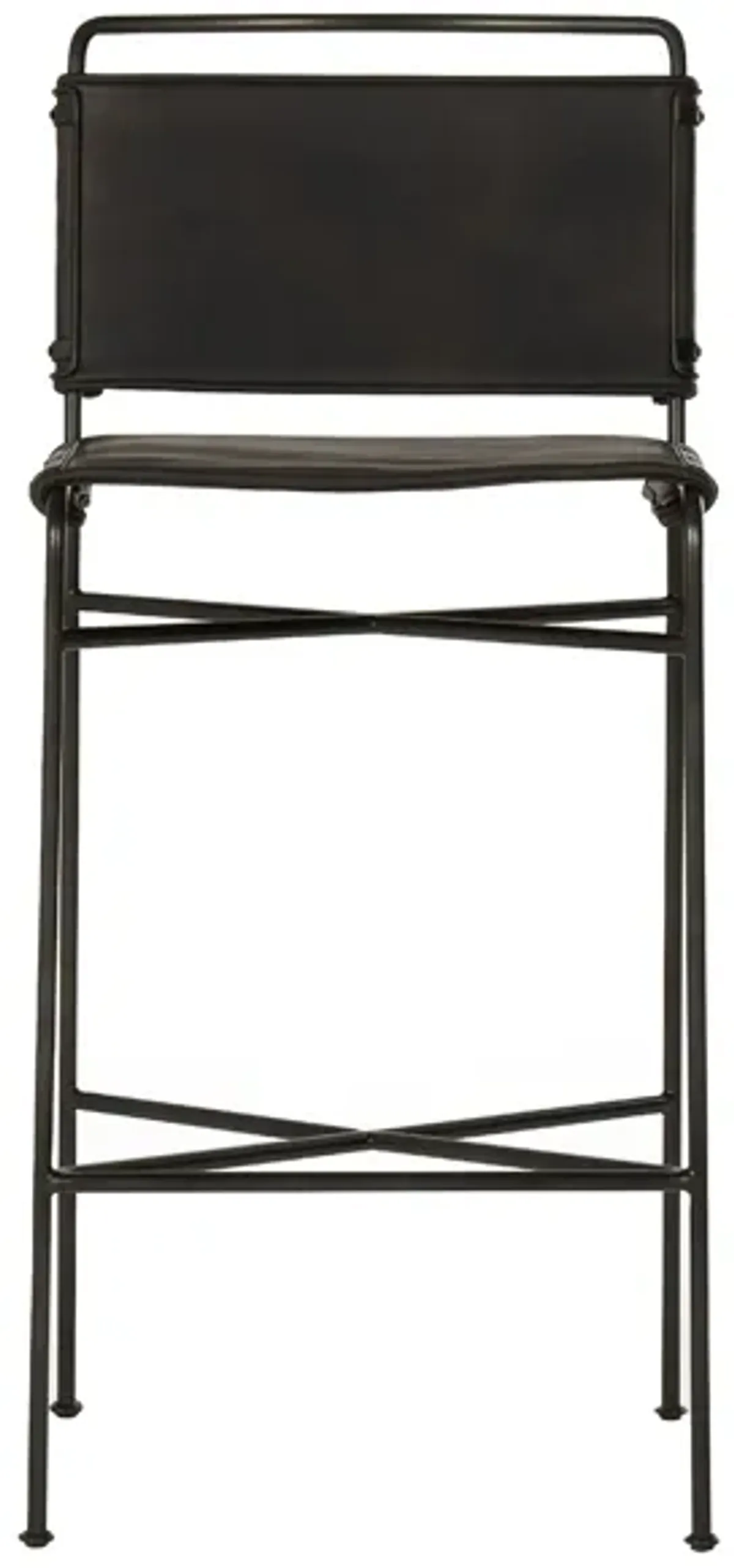 Irondale Barstool in Distressed Black by Four Hands