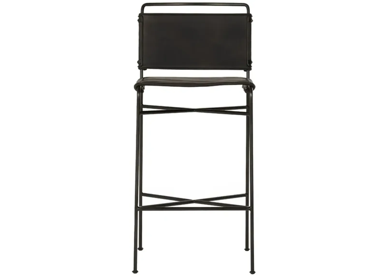 Irondale Barstool in Distressed Black by Four Hands