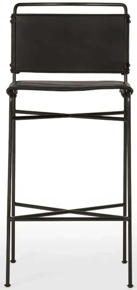 Irondale Barstool in Distressed Black by Four Hands