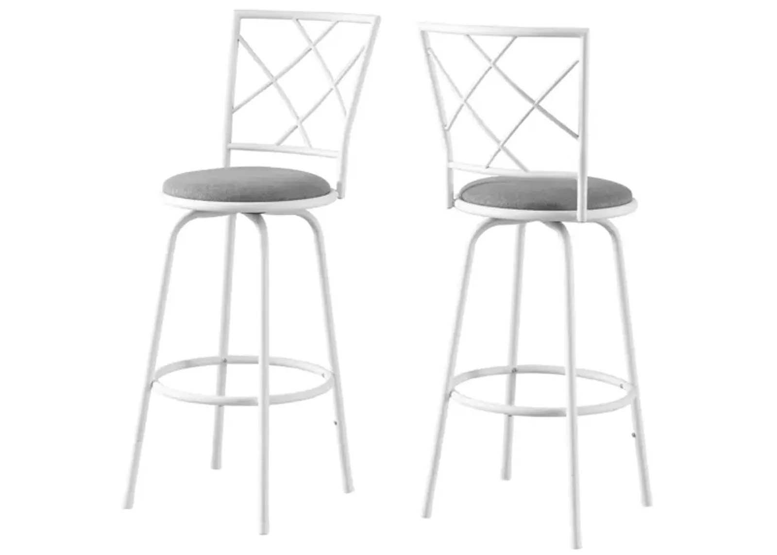 Monarch Barstool- Set of 2 in White by Monarch Specialties