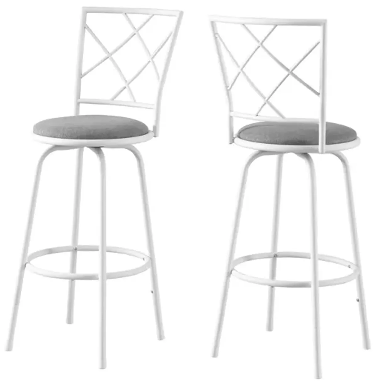 Monarch Barstool- Set of 2 in White by Monarch Specialties