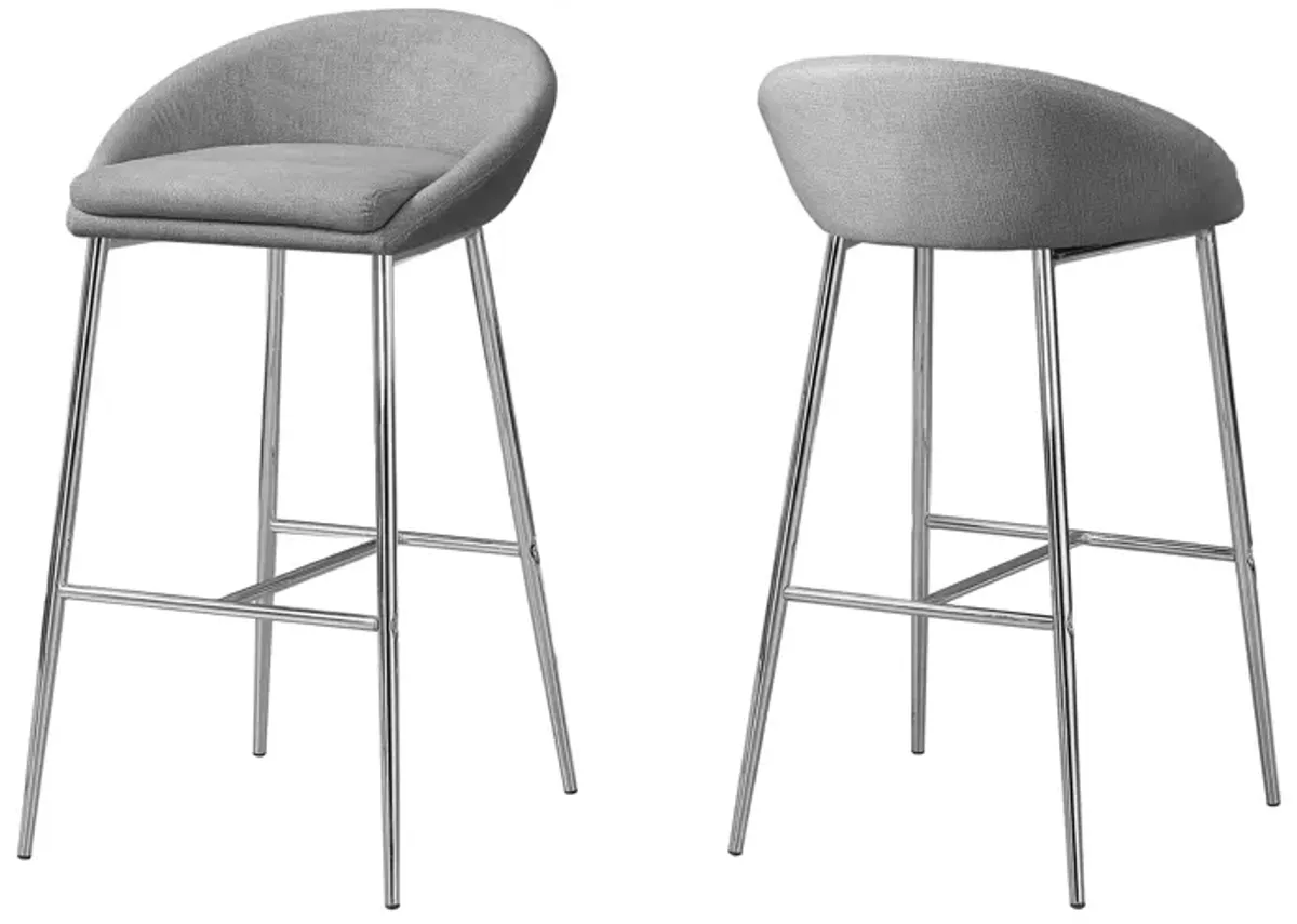 Monarch Saddle Back 36" Barstool- Set of 2 in Grey by Monarch Specialties