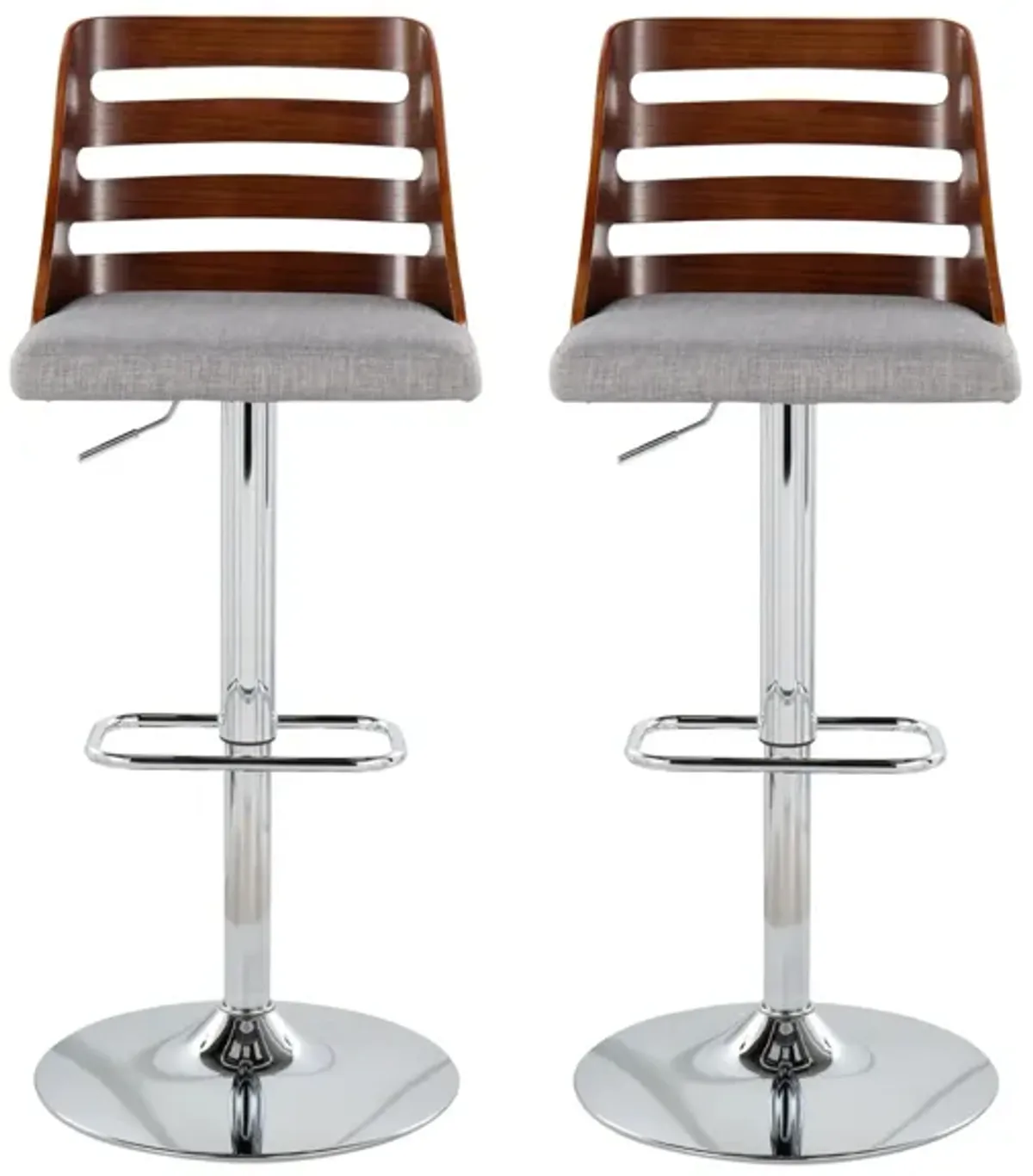 Trevi Barstool- Set of 2 in Chrome;Walnut;Gray by Lumisource