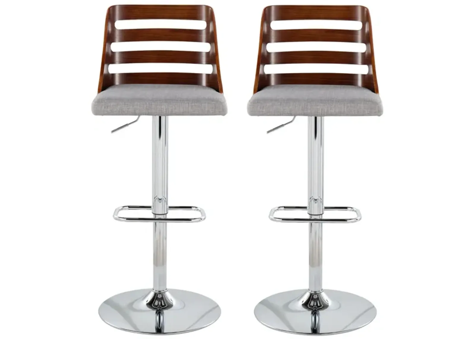 Trevi Barstool- Set of 2 in Chrome;Walnut;Gray by Lumisource