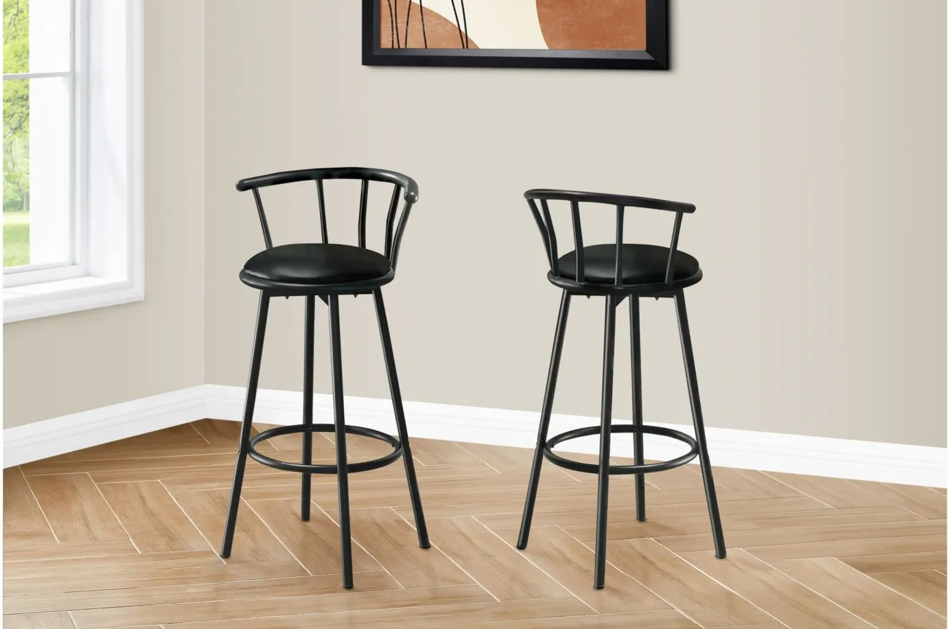 Single Curved Barstool in Black by Monarch Specialties