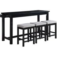 Holders 4-pc. Counter-Height Dining Set w/ USB Port and Power Outlet in Black by Homelegance