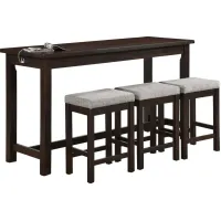 Holders 4-pc. Counter-Height Dining Set w/ USB Port and Power Outlet in Espresso by Homelegance