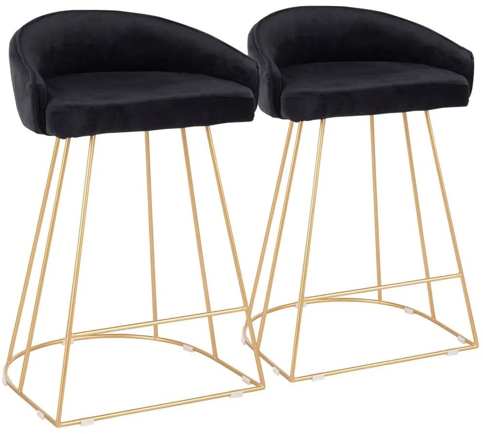Canary Counter Stools: Set of 2 in Gold, Black by Lumisource