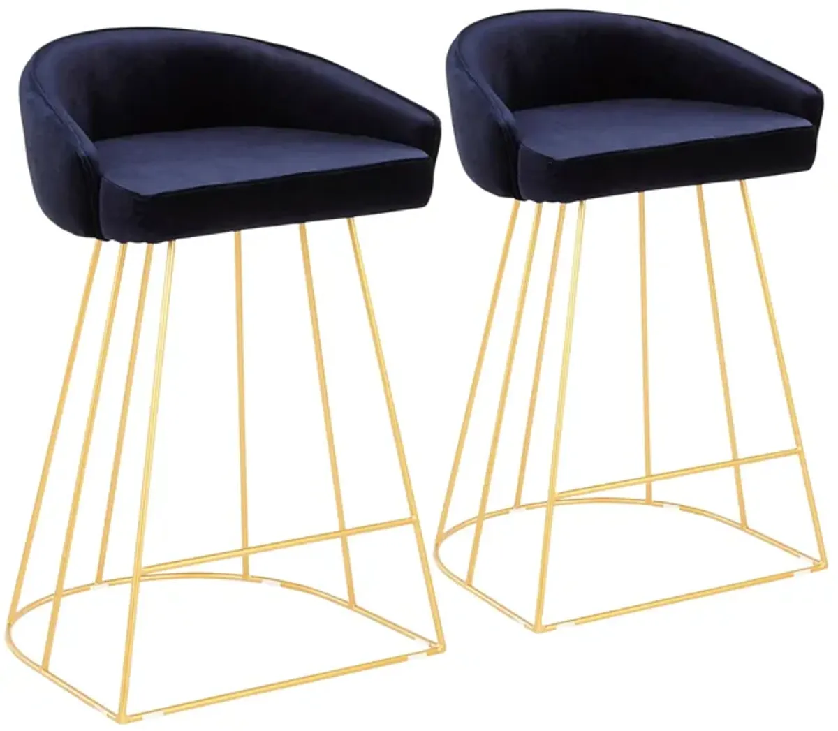 Canary Counter Stools: Set of 2 in Gold, Blue by Lumisource