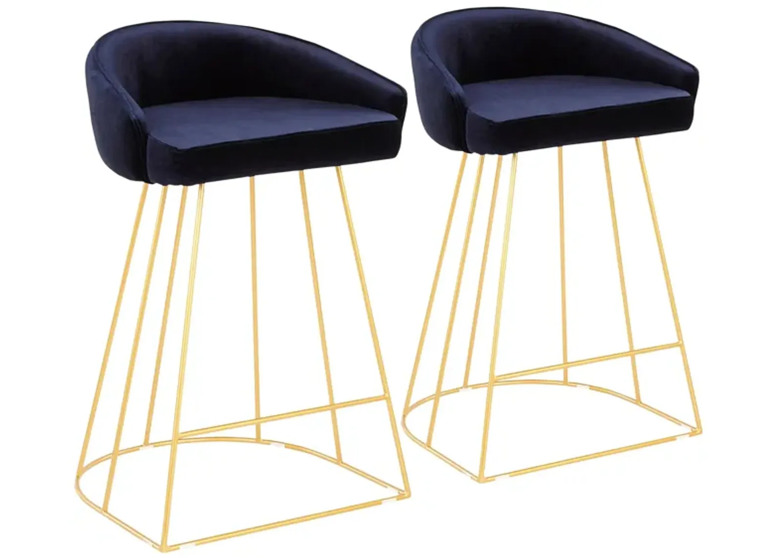 Canary Counter Stools: Set of 2 in Gold, Blue by Lumisource