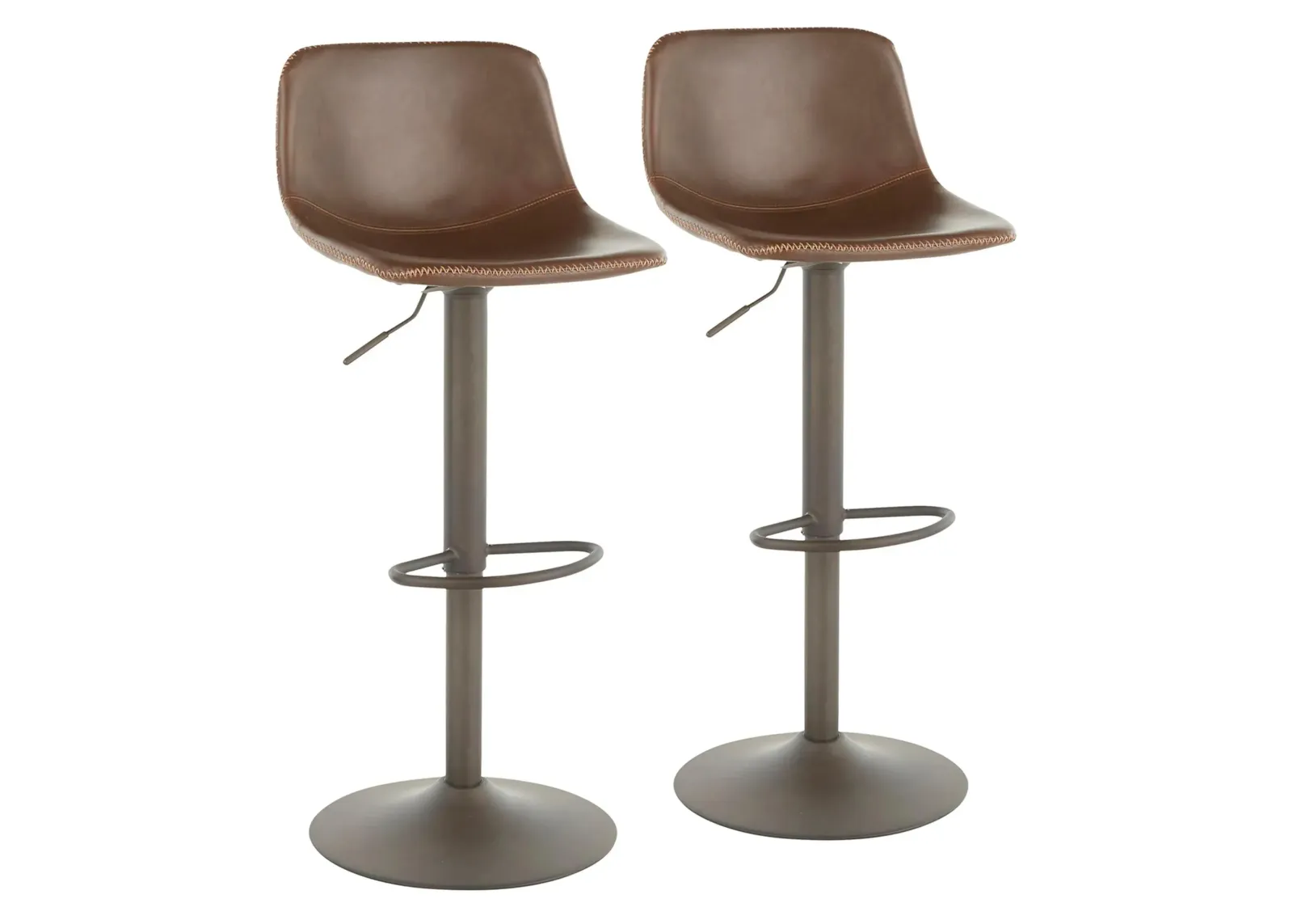 Duke Barstools: Set of 2 in Antique, Brown by Lumisource