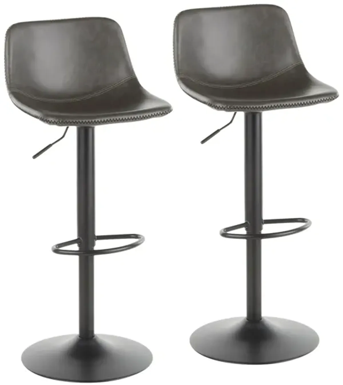 Duke Barstools: Set of 2 in Black, Grey by Lumisource