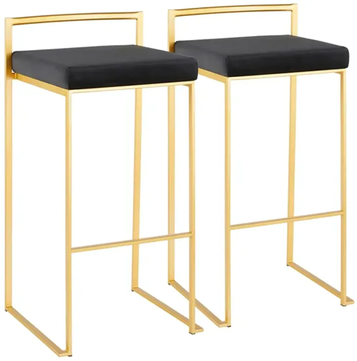 Fuji Barstools: Set of 2 in Gold, Black by Lumisource