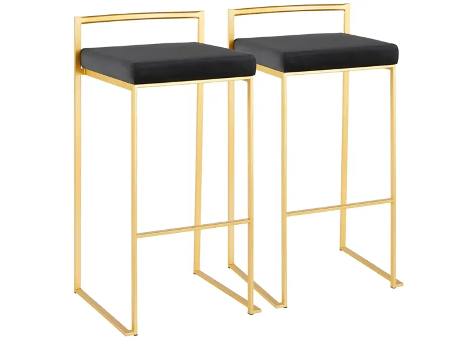 Fuji Barstools: Set of 2 in Gold, Black by Lumisource