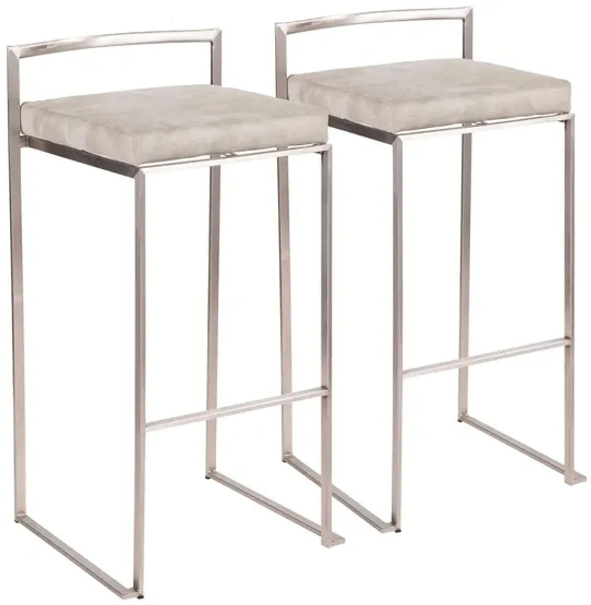 Fuji Barstools: Set of 2 in Light Grey by Lumisource