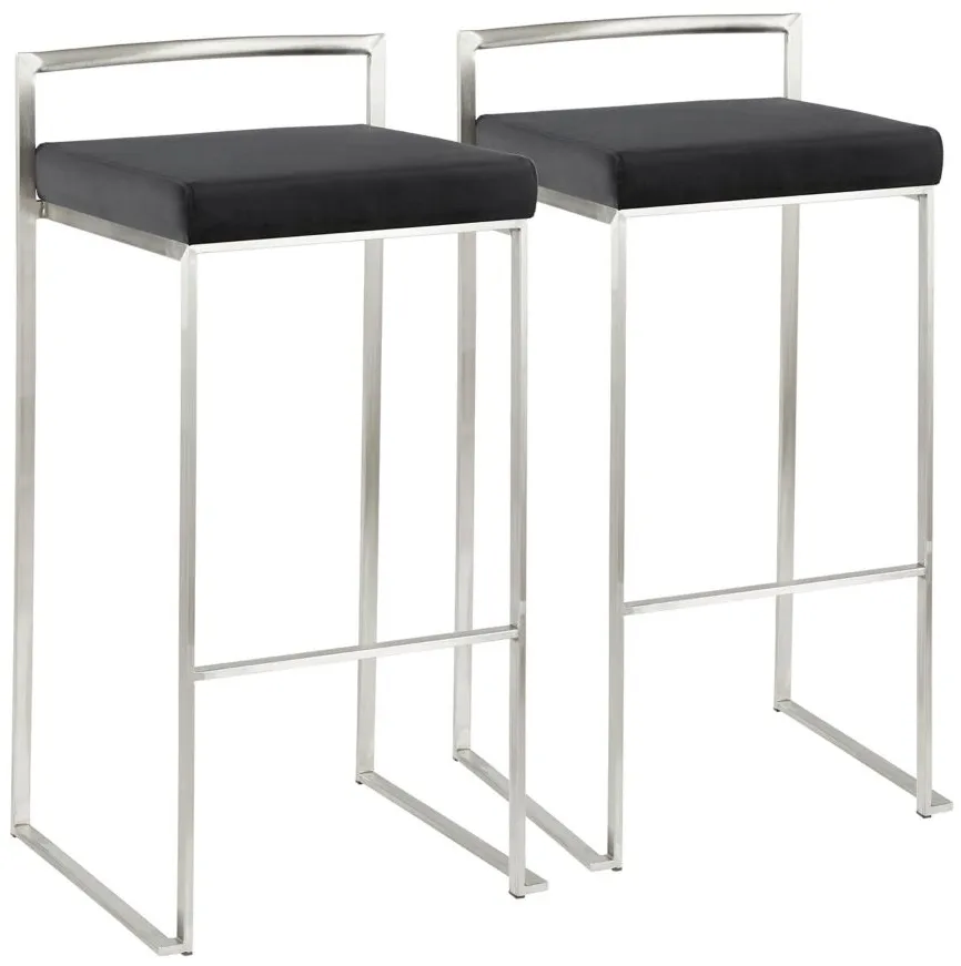 Fuji Barstools: Set of 2 in Black by Lumisource