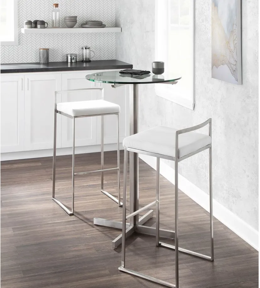 Fuji Barstools: Set of 2 in White by Lumisource