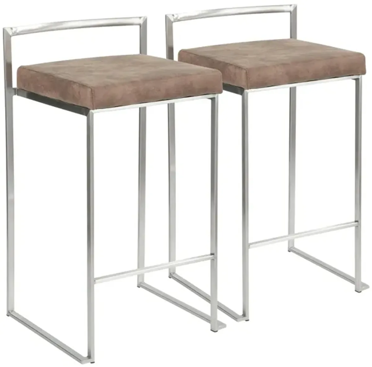 Fuji Counter Stools: Set of 2 in Brown by Lumisource