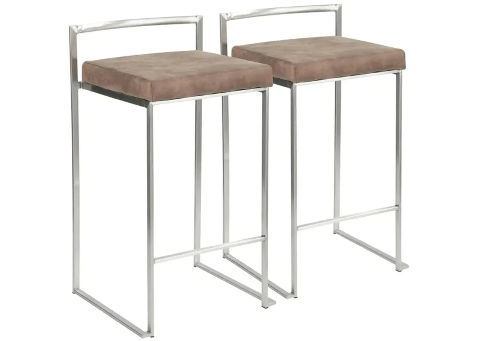 Fuji Counter Stools: Set of 2 in Brown by Lumisource