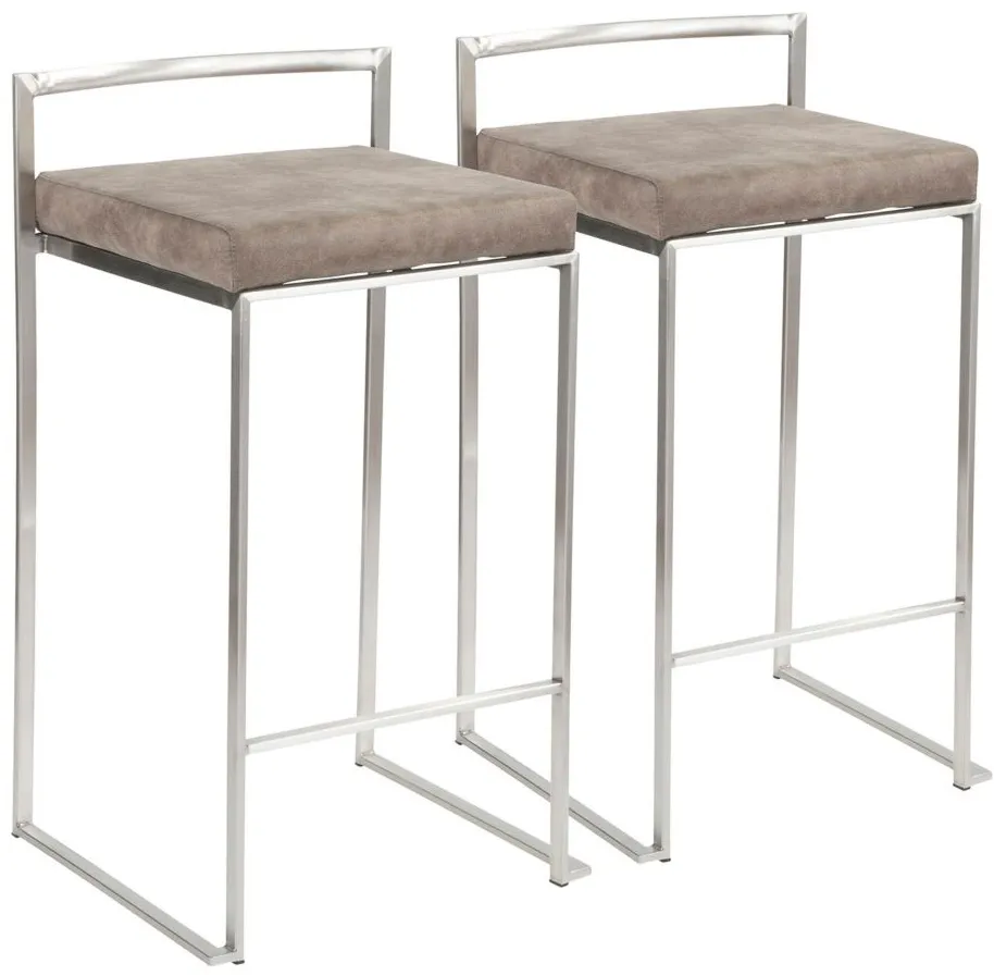 Fuji Counter Stools: Set of 2 in Stone by Lumisource