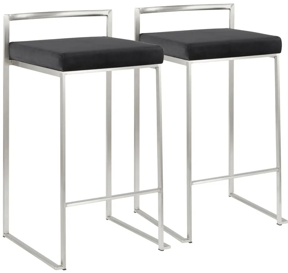Fuji Counter Stools: Set of 2 in Black by Lumisource