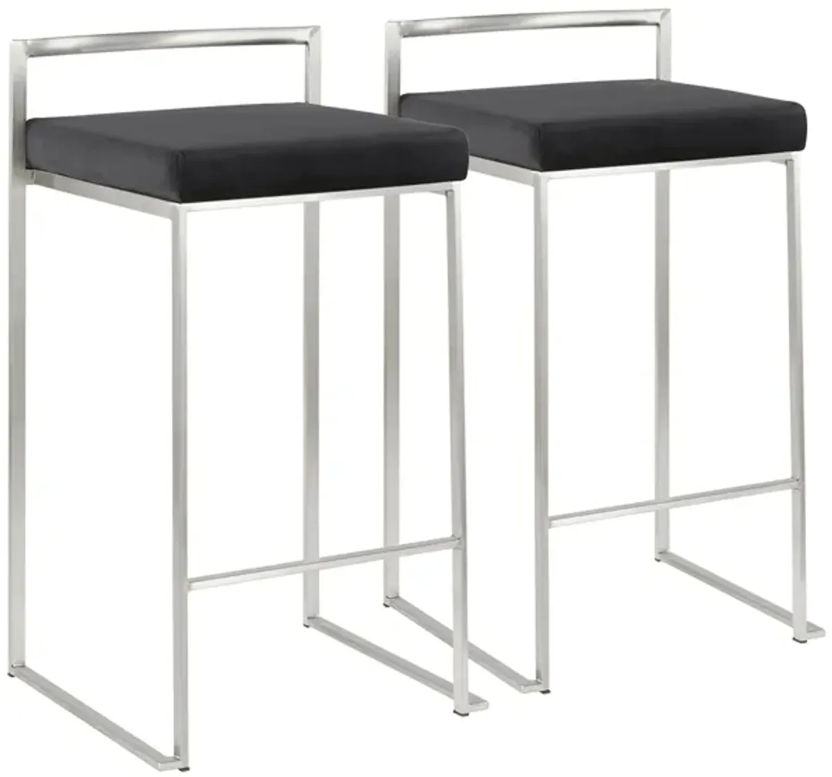 Fuji Counter Stools: Set of 2 in Black by Lumisource