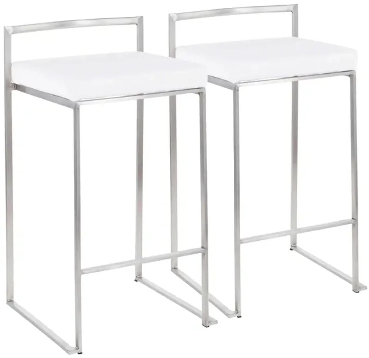 Fuji Counter Stools: Set of 2 in White by Lumisource