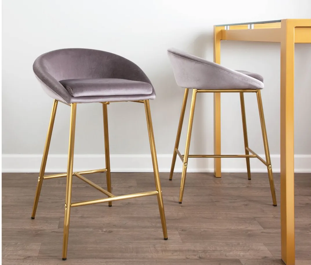 Matisse Counter Stools: Set of 2 in Gold, Silver by Lumisource