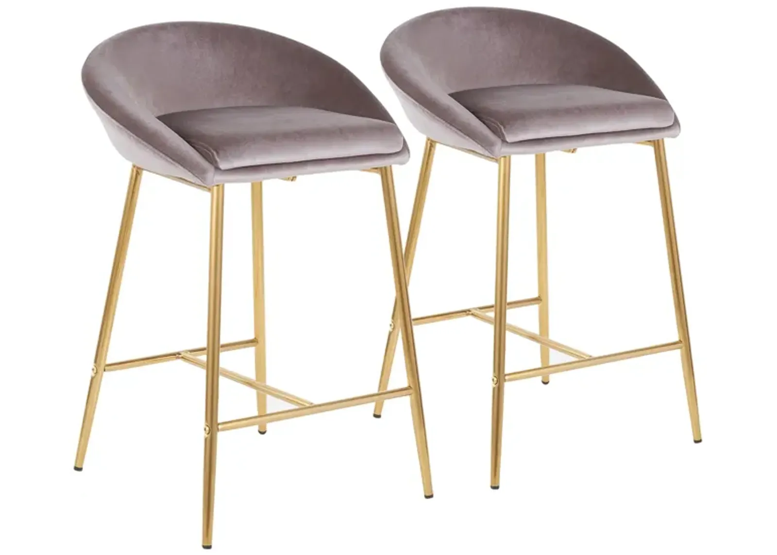 Matisse Counter Stools: Set of 2 in Gold, Silver by Lumisource