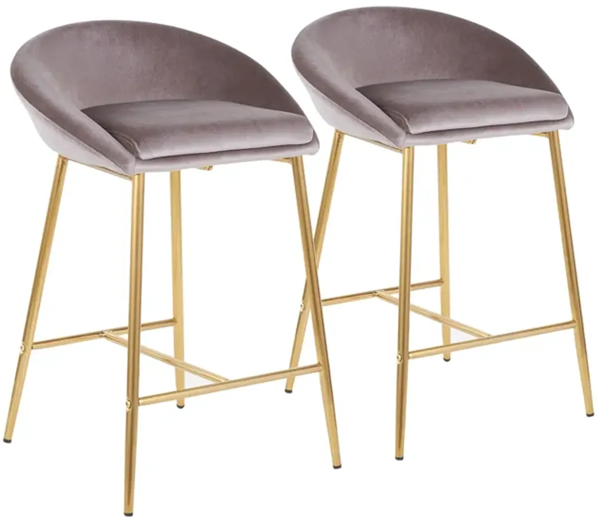 Matisse Counter Stools: Set of 2 in Gold, Silver by Lumisource