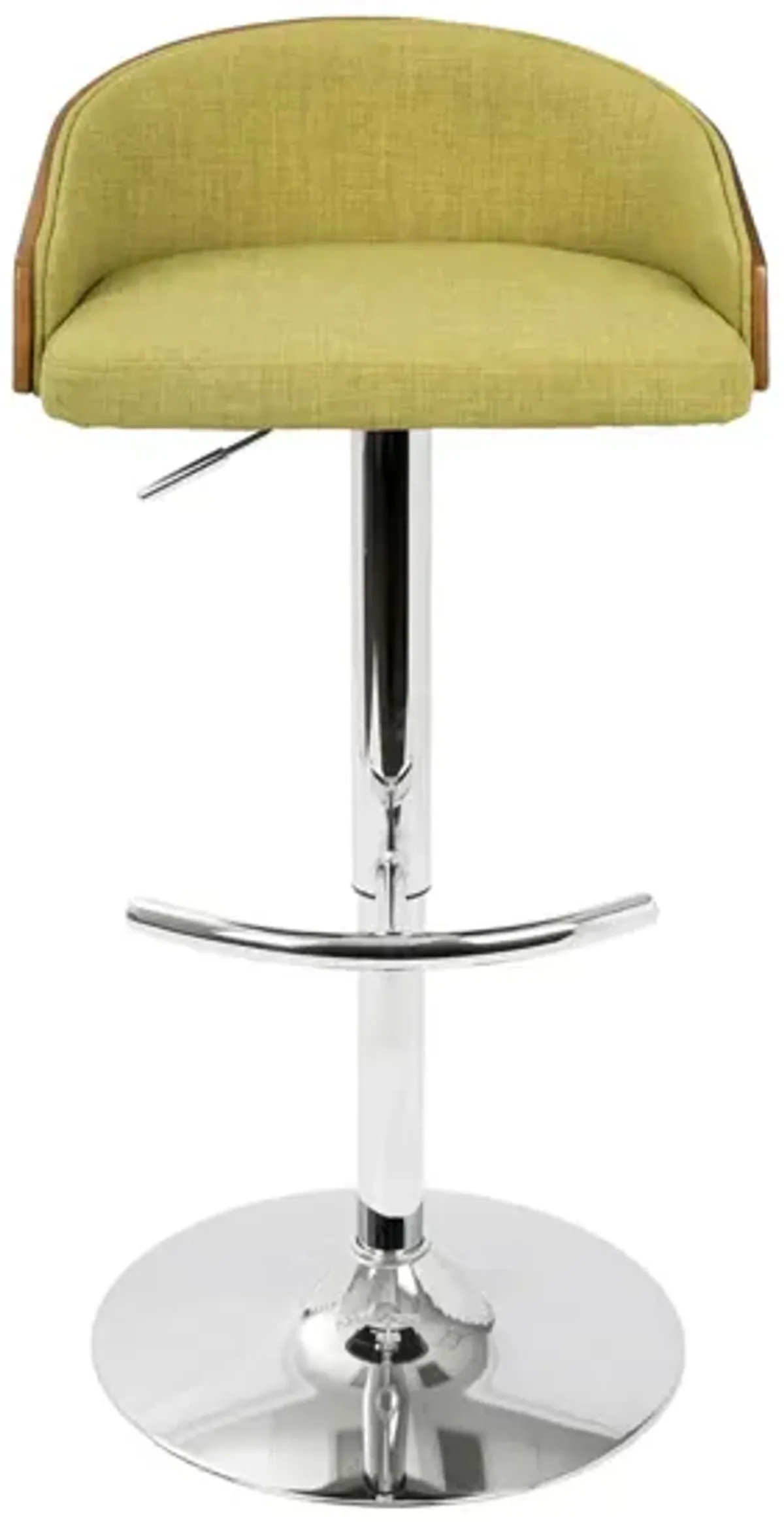 Shiraz Barstool in Walnut, Green by Lumisource