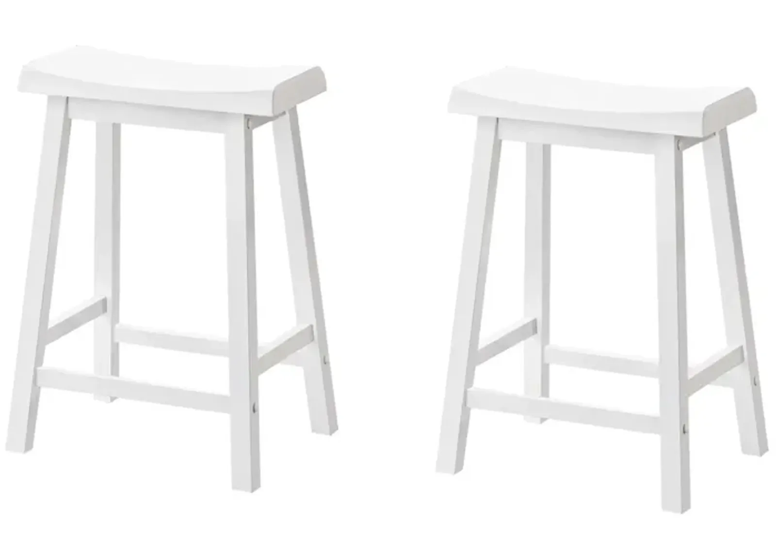 Monarch Backless Barstool- Set of 2 in White by Monarch Specialties