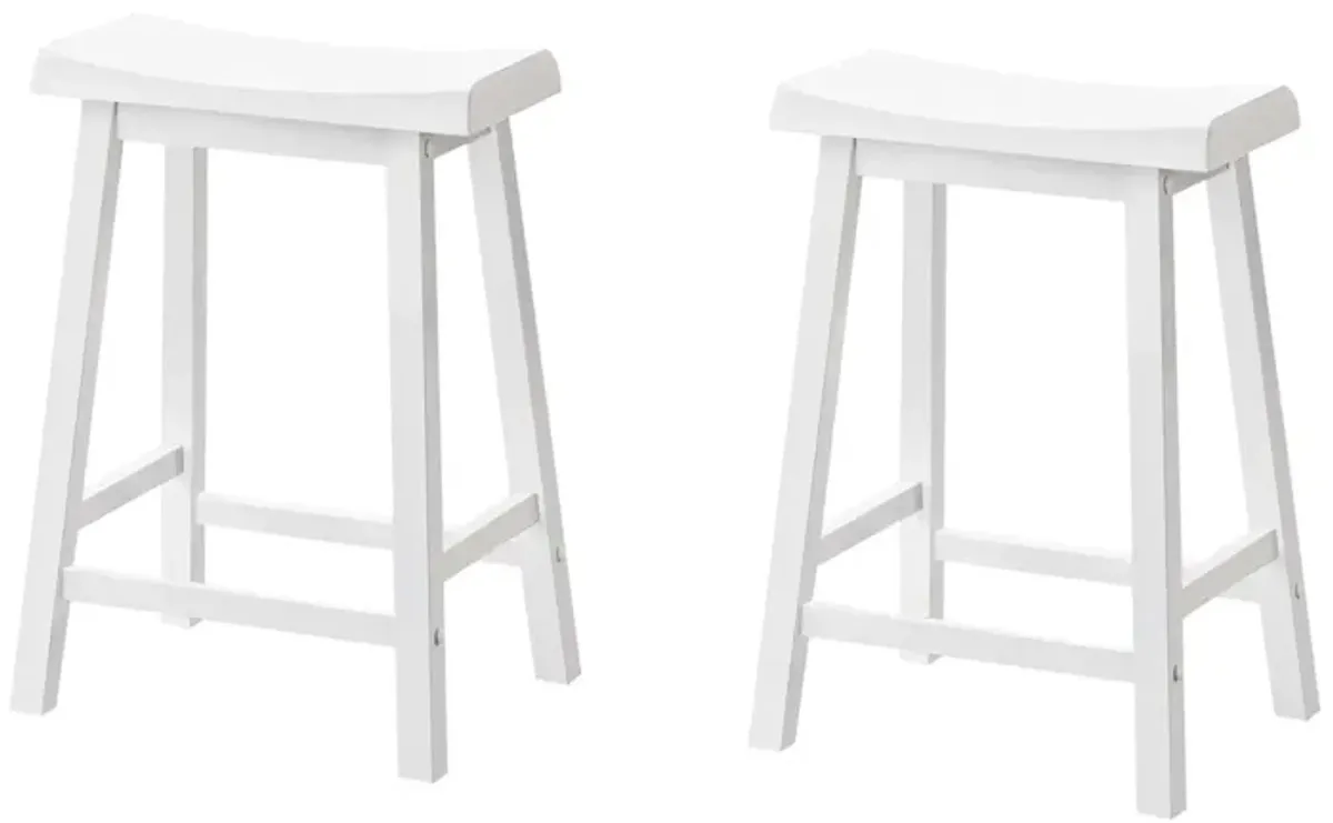 Monarch Backless Barstool- Set of 2 in White by Monarch Specialties