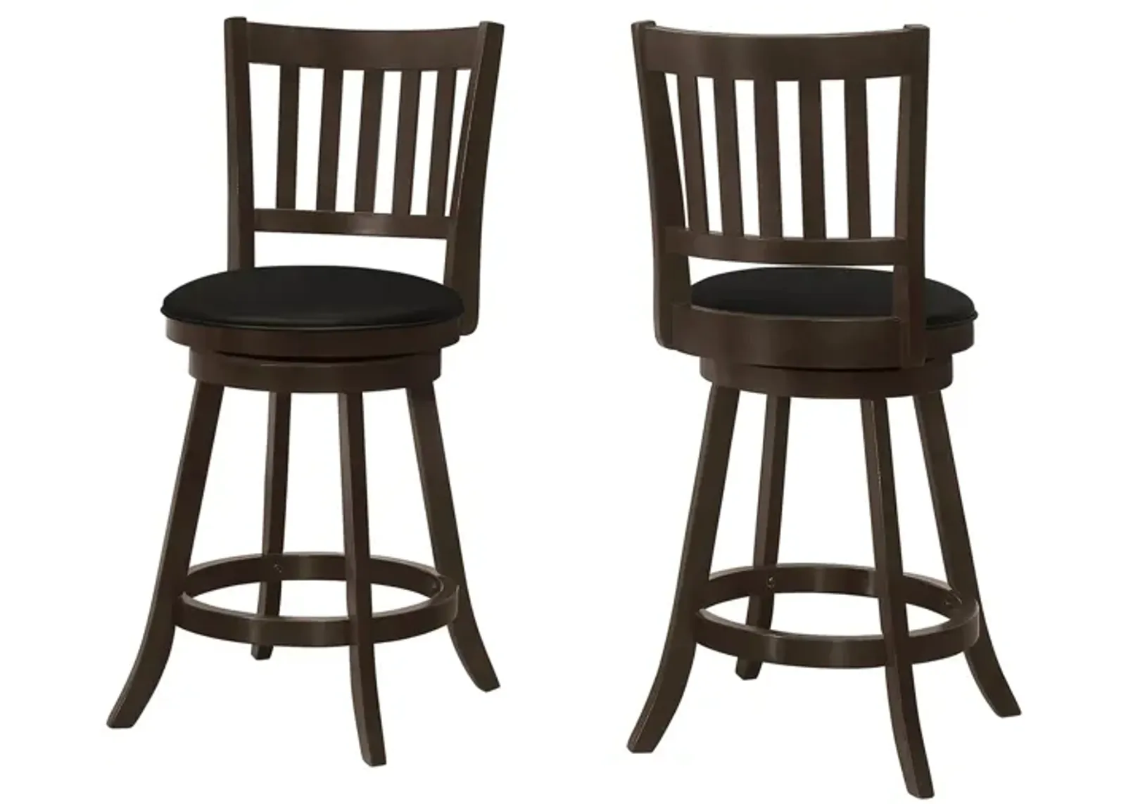 Monarch Slat Back Barstool - Set Of 2 in Espresso by Monarch Specialties