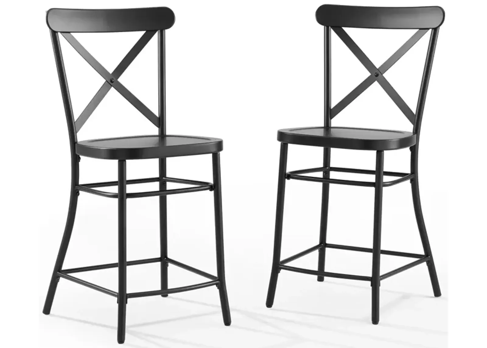 Camille Counter Stool - Set of 2 in Matte Black by Crosley Brands