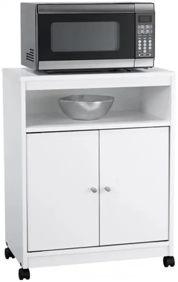 Landry Microwave Cart in White by DOREL HOME FURNISHINGS